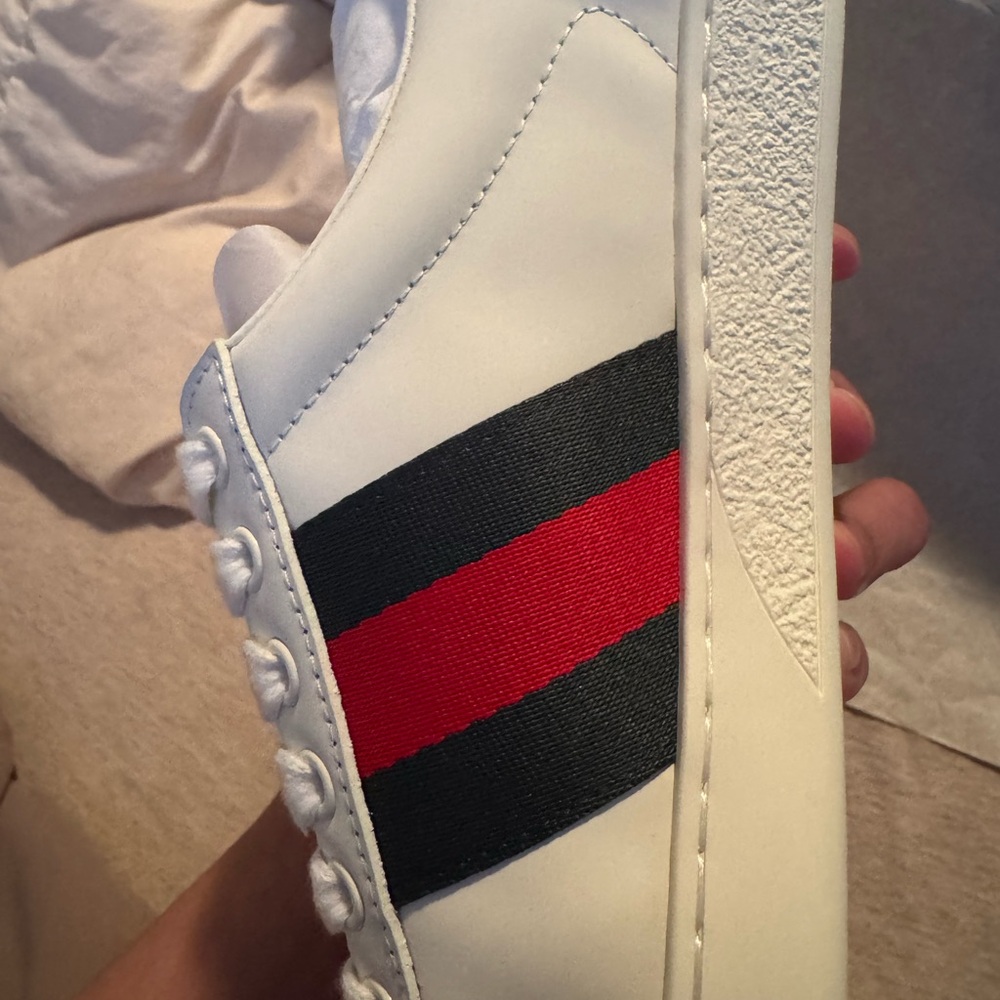 Gucci Ace Small Bee Sneakers Men’s Size 8 Classic Designer Shoes - Picture 13 of 17